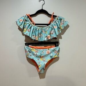 Floral Off-Shoulder Bikini Set